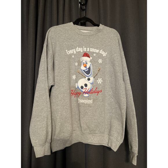Ugly Christmas Sweater Xmas Sweatshirt Crewneck Size Large Disneyland Frozen - Picture 1 of 3